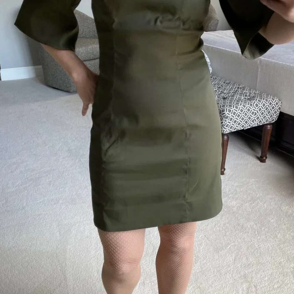 Tuckernuck Olive Twill Ariella Dress XS - Picture 8 of 12